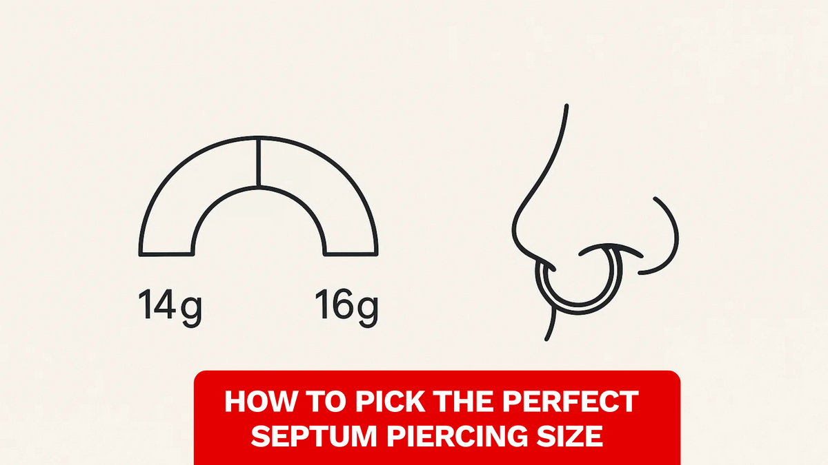 An illustration of septum piercing sizes 
