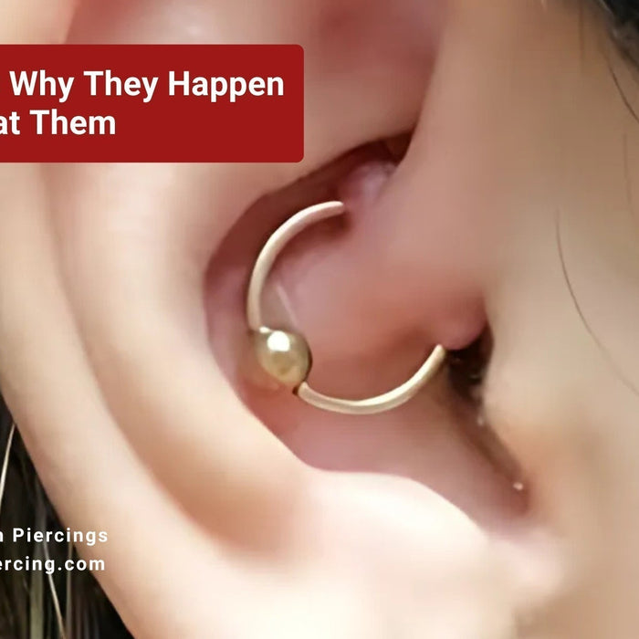 close up of ear piercing 