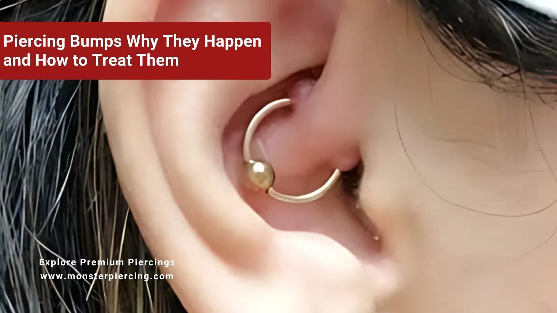 close up of ear piercing 