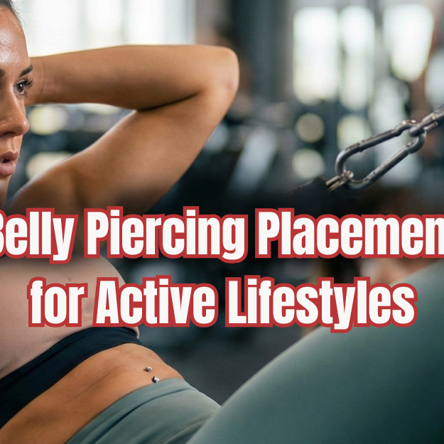 A women wearing belly piercing and working out in the gym. The navel piercing is supposed to be for active people