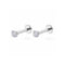 925 Sterling Silver Round CZ Jewelled Threadless Flatback Pair