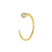 9K Gold Cubic Zirconia in Bezel set Jewelled Open Hoop Nose Ring - Monster Piercing
