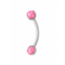 G23 Titanium Double Opal Jewelled Eyebrow Banana Ring