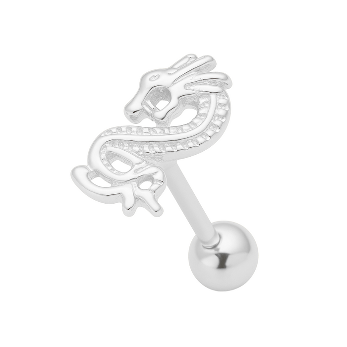 925 Sterling Silver Dragon Tongue Ring - Monster Piercing