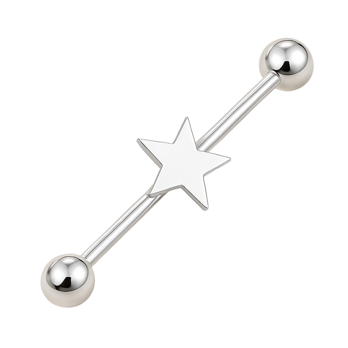 316L Surgical Steel Ear Industrial Bar with Star