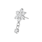 G23 Titanium Flower CZ Dangle Threadless Top