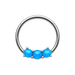316L Surgical Steel Triple Opal Studded Hinged Segment Clicker Ring - Monster Piercing
