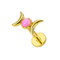 G23 Titanium Opal Jewelled Celestial Moon Phase Threadless Flatback Stud