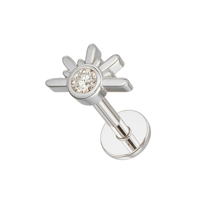 316L Surgical Steel Sunset CZ Jewelled Flatback Stud