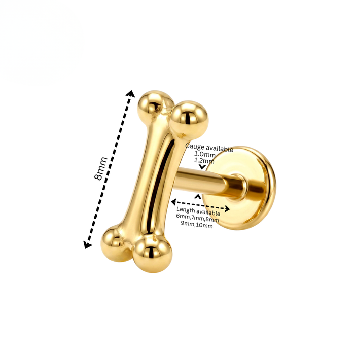 G23 Titanium Mini Bone Threadless Flatback Stud
