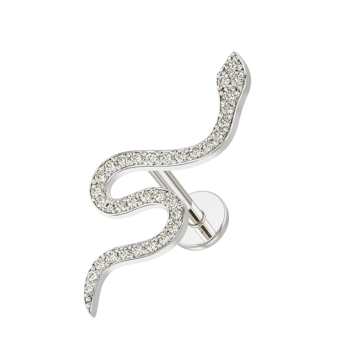 316L Surgical Steel Swirling Snake Flatback Stud