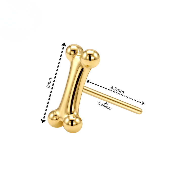 G23 Titanium Mini Bone Threadless Labret Accessory Top