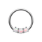 316L Surgical Steel Triple Opal Studded Hinged Segment Clicker Ring