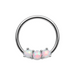 316L Surgical Steel Triple Opal Studded Hinged Segment Clicker Ring - Monster Piercing