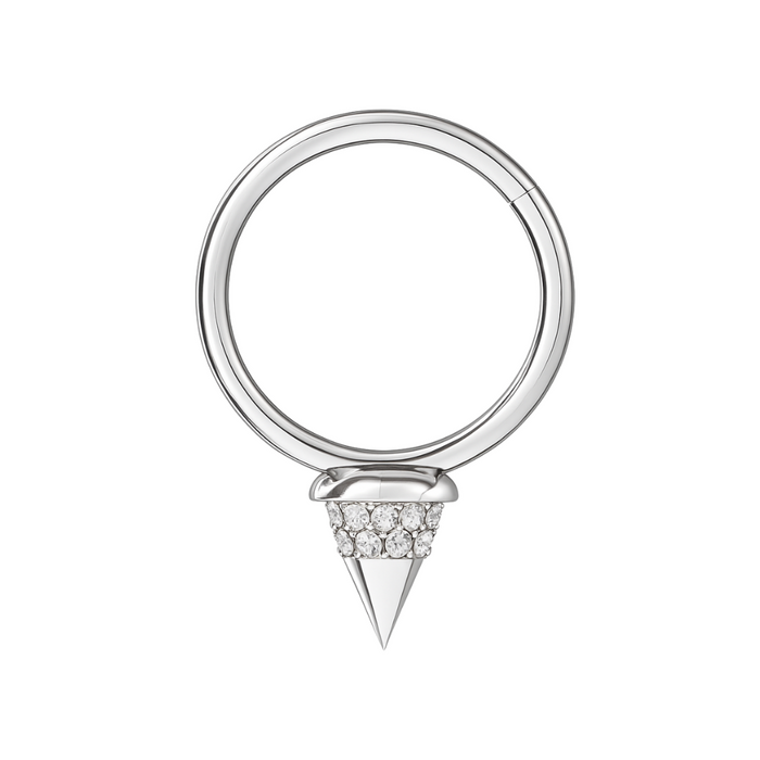 316L Surgical Steel CZ Jewelled Spike Hinged Segment Clicker