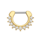 316L Surgical Steel With Rose Gold PVD Single Line 9 CZ's Pronged Septum Clicker Ring