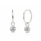 925 Sterling Silver Round CZ Dangling Fashion Hoop Earring