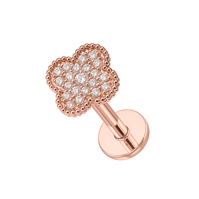 316L Surgical Steel & CZ Stone Flower Tragus Stud