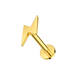 14K Gold Internally Threaded Lightning Bolt Stud - Monster Piercing
