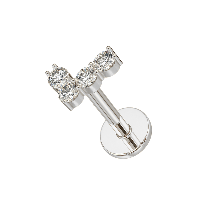 316L Surgical Steel CZ Studded Tick Cartilage Ear Stud