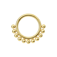 925 Sterling Silver Bead Ball Hinged Segment Clicker Ring United Kingdom