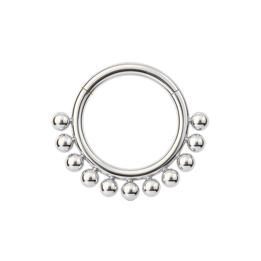 925 Sterling Silver Bead Ball Hinged Segment Clicker Ring - Monster Piercing