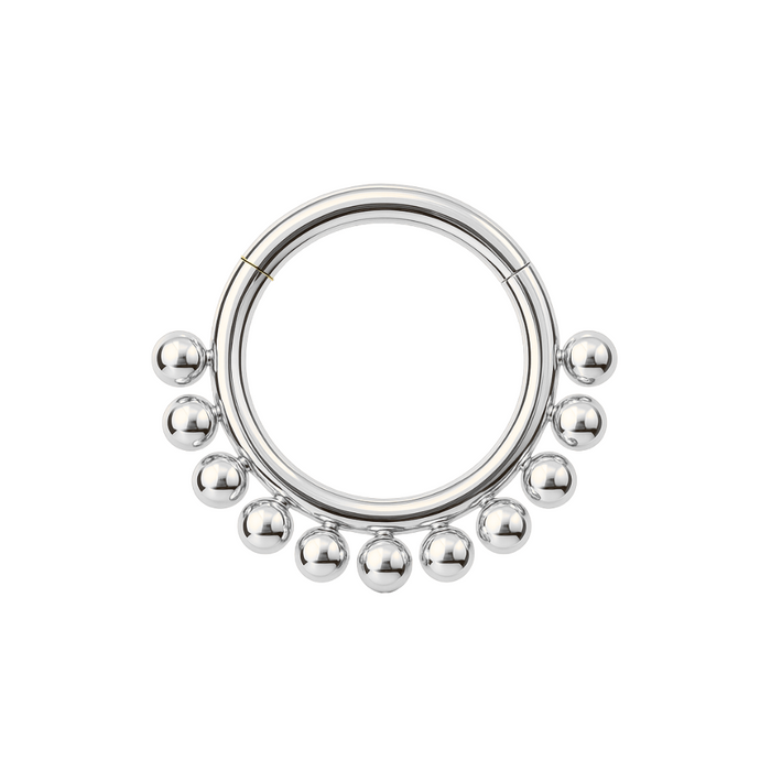 925 Sterling Silver Bead Ball Hinged Segment Clicker Ring - Monster Piercing
