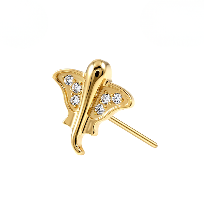 G23 Titanium CZ Stingray Threadless Labret Accessory Top