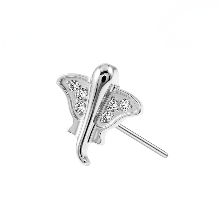 G23 Titanium CZ Stingray Threadless Labret Accessory Top