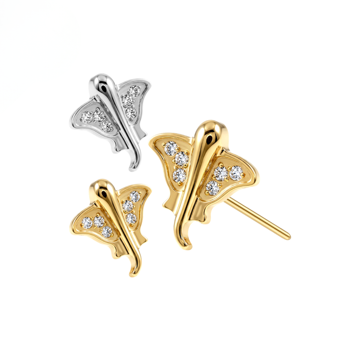 G23 Titanium CZ Stingray Threadless Labret Accessory Top