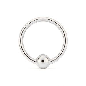 925 Sterling Silver Hinged Segment Clicker Ring with Ball