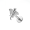 G23 Titanium CZ Stingray Threadless Flatback Stud