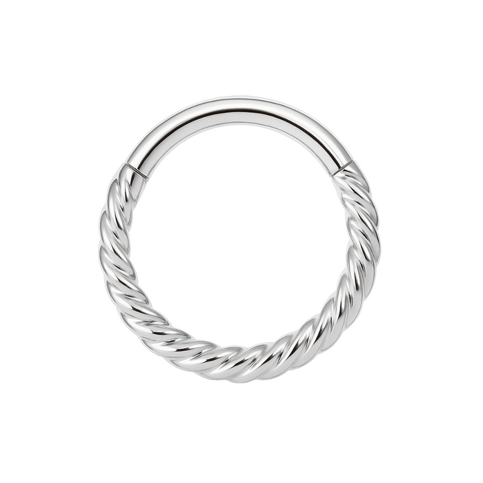 316L Surgical Steel Twisted Rope Hinged Segment Clicker Ring - Monster Piercing