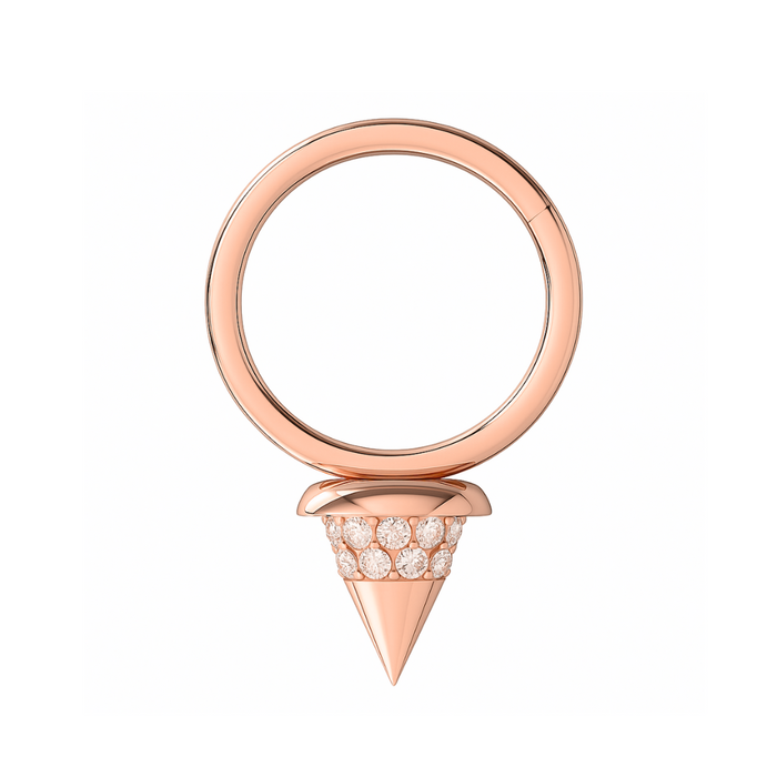 316L Surgical Steel CZ Jewelled Spike Hinged Segment Clicker