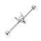 316L Surgical Steel Industrial Barbell With Bull Head
