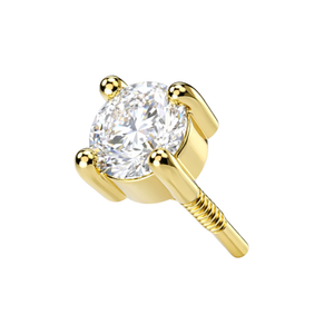 14K Gold Classic Round CZ Internal Thread Accessory Top