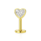 G23 Titanium Heart CZ Jewelled Threadless Floating Belly Ring