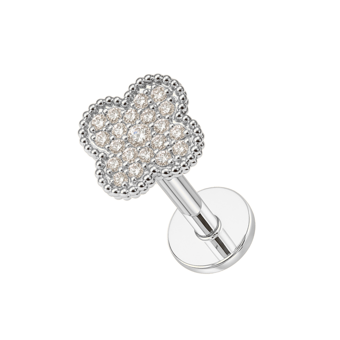 316L Surgical Steel & CZ Stone Flower Tragus Stud