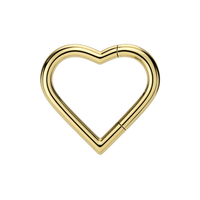 316L Surgical Steel Heart Hinged Segment Clicker Ring - Monster Piercing