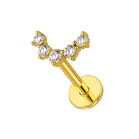 316L Surgical Steel Reindeer Antlers CZ Ear Stud United Kingdom