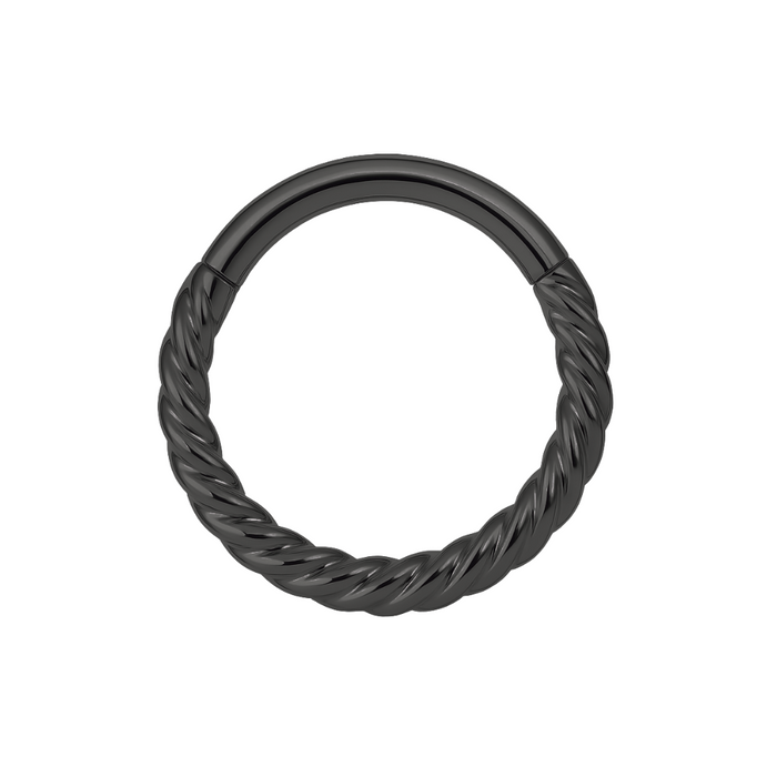 316L Surgical Steel Twisted Rope Hinged Segment Clicker Ring - Monster Piercing