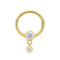 G23 Titanium Dangling CZ Jewelled Hinged Segment Clicker Ring