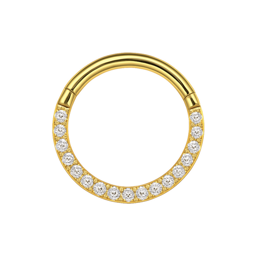 316L Surgical Steel Pave Crystal Hinged Clicker - Monster Piercing