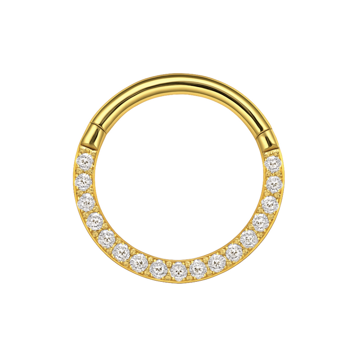 316L Surgical Steel Pave Crystal Hinged Clicker - Monster Piercing