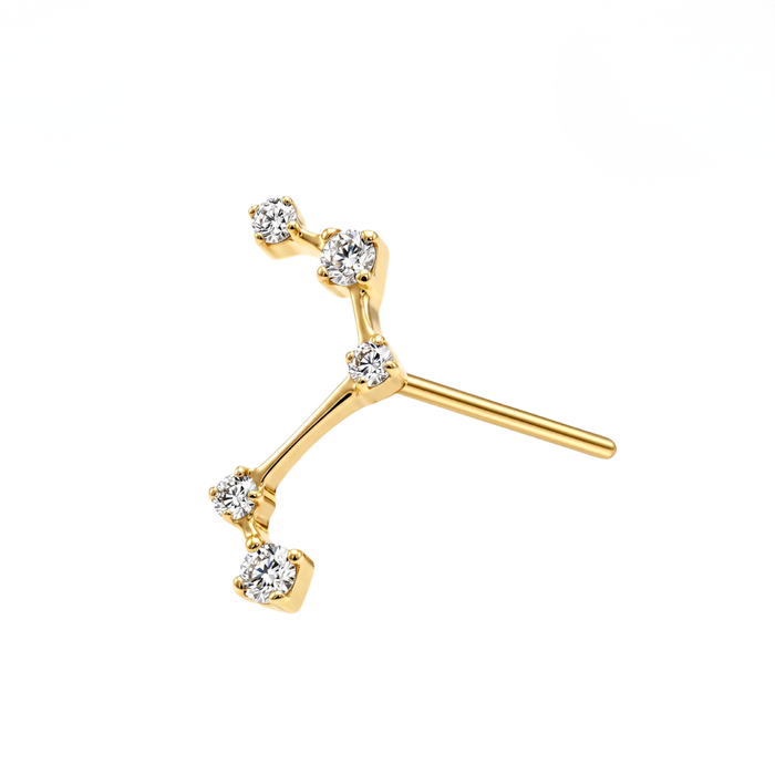 G23 Titanium CZ Celestial Threadless Labret Accessory Top