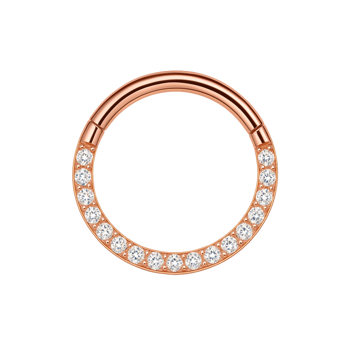 316L Surgical Steel Pave Crystal Hinged Clicker - Monster Piercing