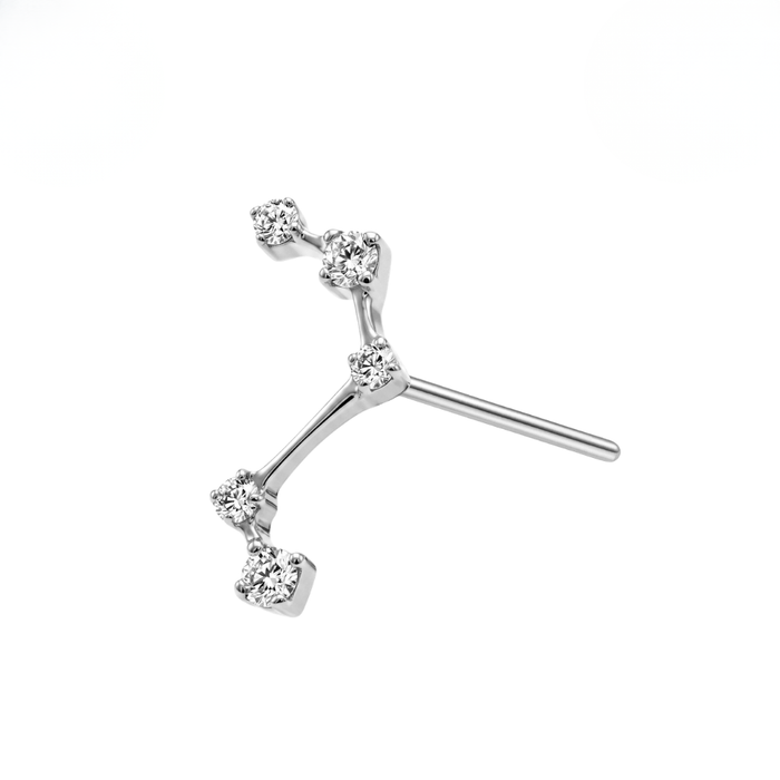 G23 Titanium CZ Celestial Threadless Labret Accessory Top