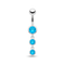 925 Sterling Silver Basel Setting Tri Round Jewelled Belly Banana