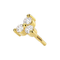 14K Gold Trinity CZ Cluster Internal Thread Accessory Top