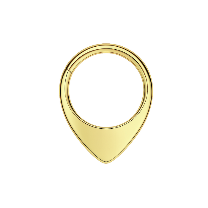 G23 Titanium Teardrop Flat Hinged Segment Clicker Ring - Monster Piercing